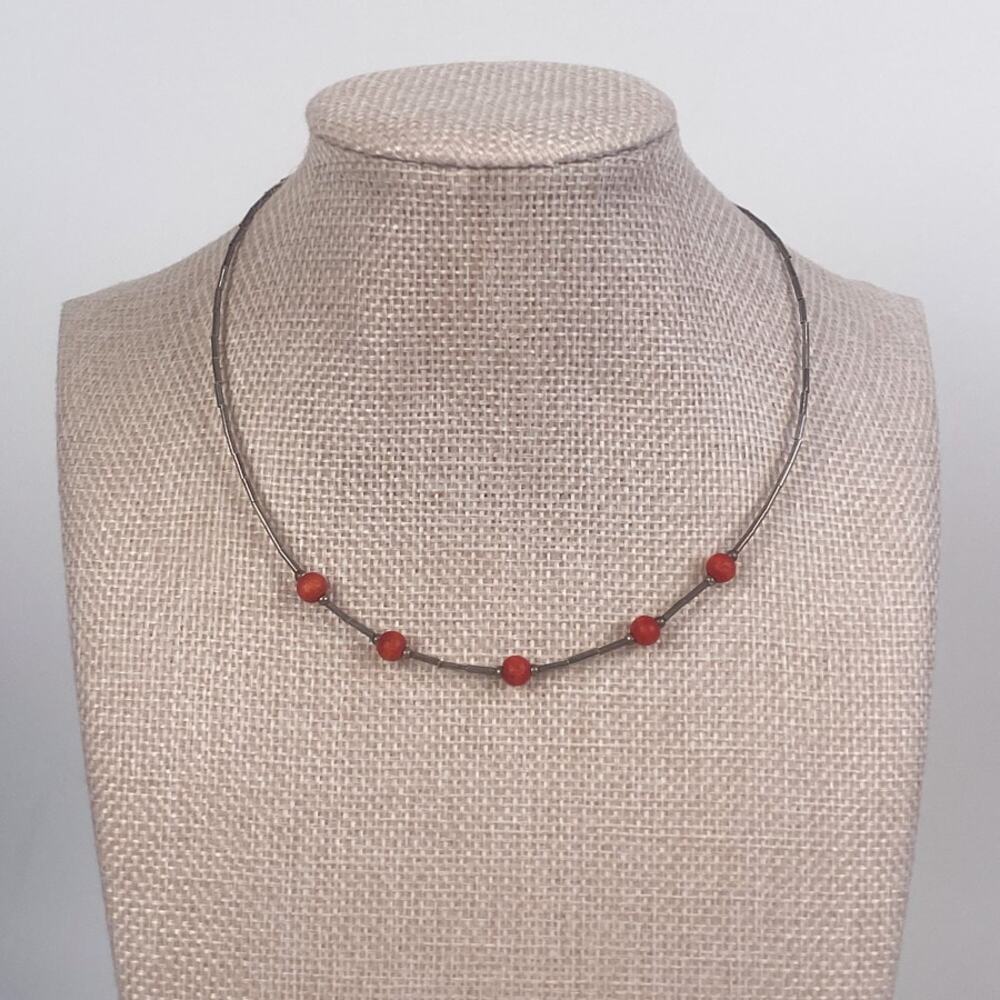 Red and Silver Choker